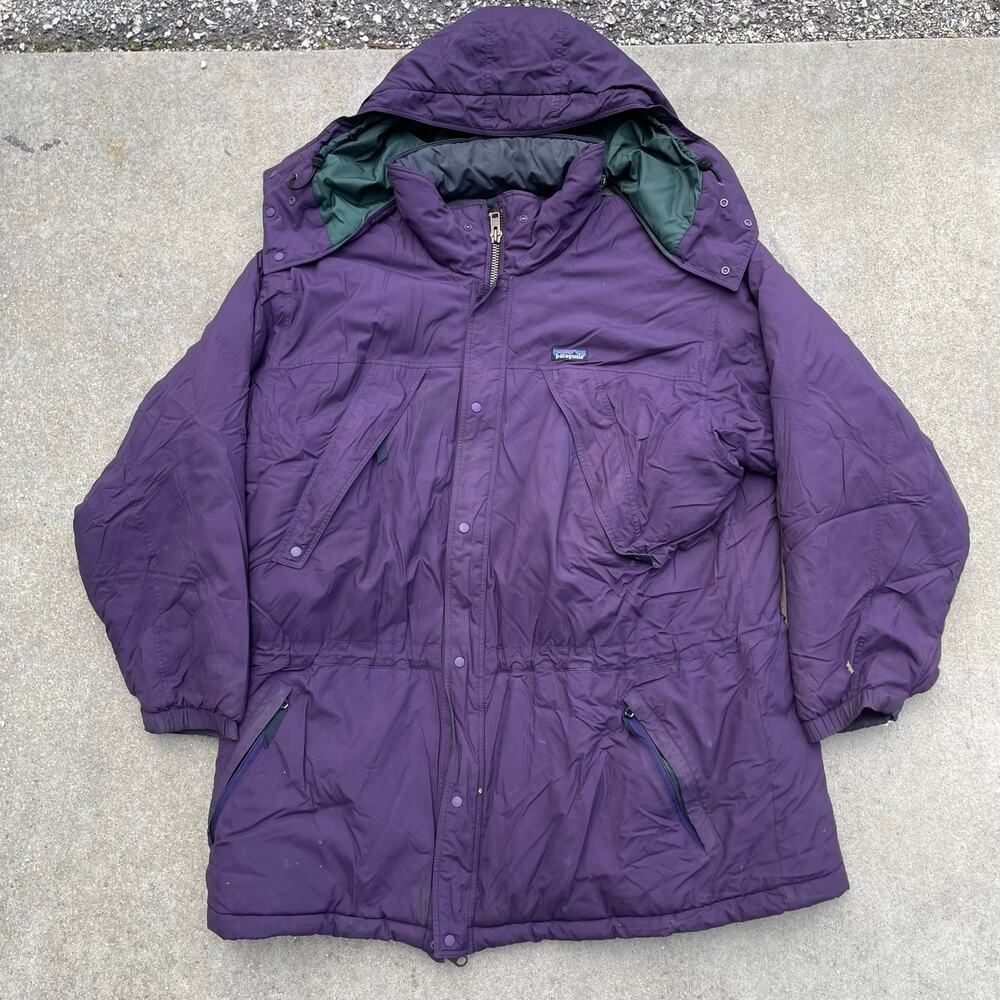 Vintage Patagonia Insulated Hooded Parka Jacket Purple Mens XXL Outdoor